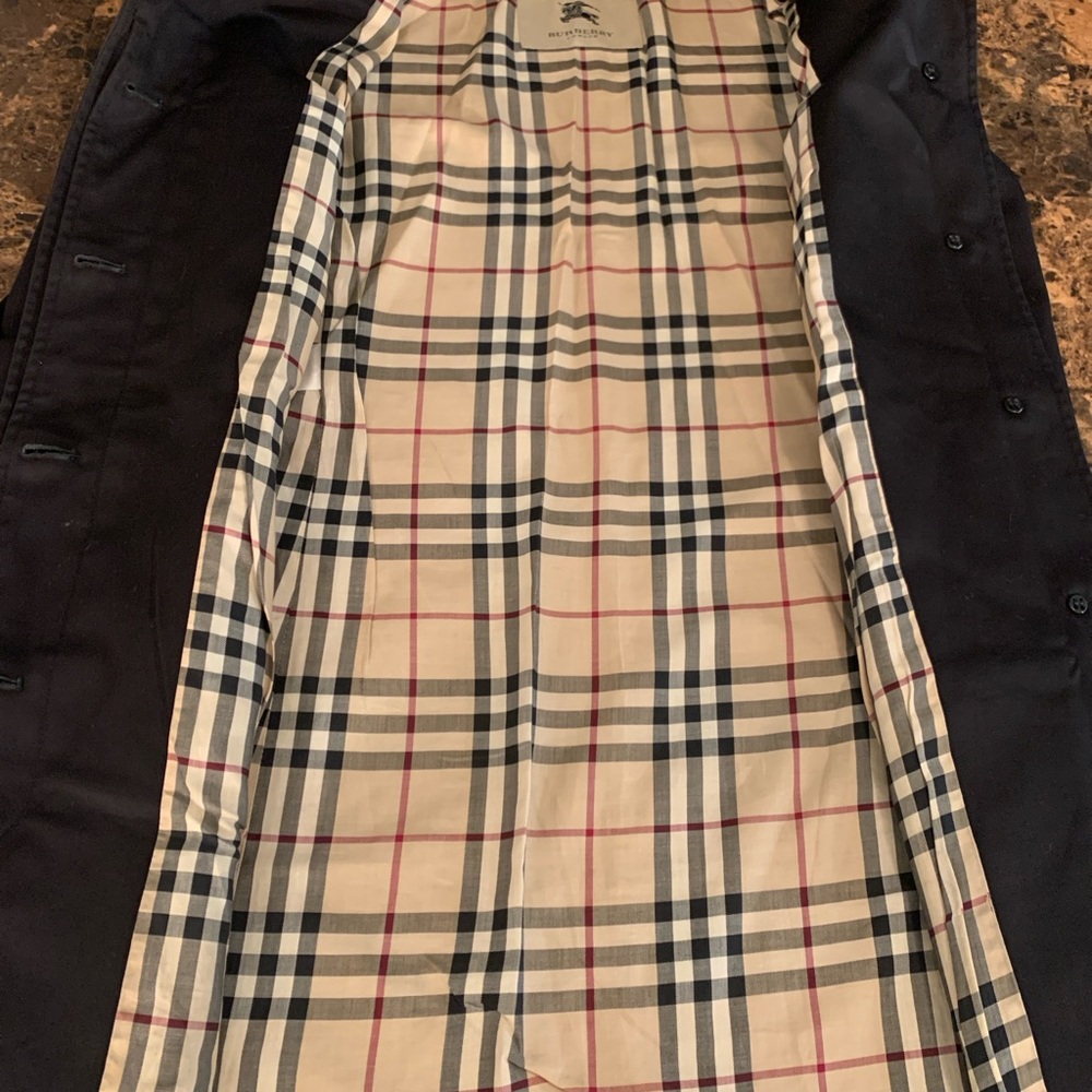Burberry Black Trench Coat with Check Lining